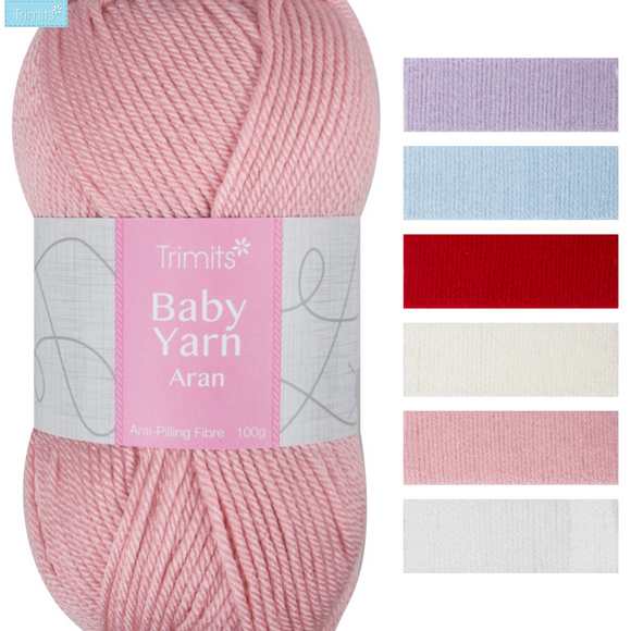 Trimits Knitting Yarn Baby Aran 100g - All Shades
