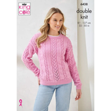King Cole Pattern Ladies Sweater and Slipover knitted in Luxury Merino DK 6438