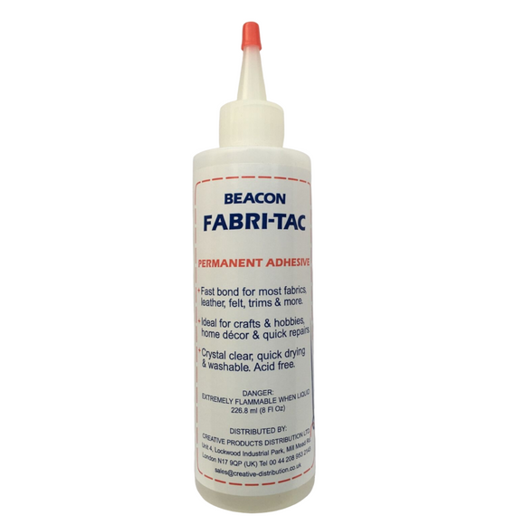 Fabri-Tac Fabric Glue 8 oz Bottle - Clear Adhesive