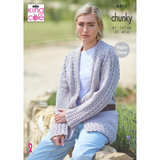 King Cole Pattern Ladies Cardigans knitted in Dalesway Chunky 6410
