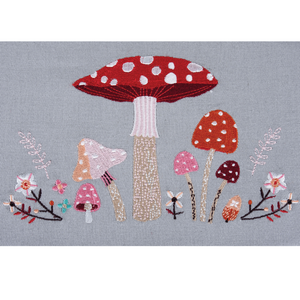 HobbyGift Sewing Box (M): Embroidered Lid: Woodland Toadstool
