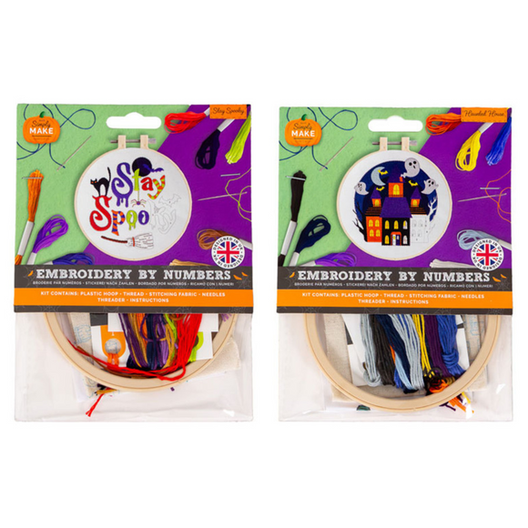 Simply Make - Halloween Embroidery By Numbers Kit