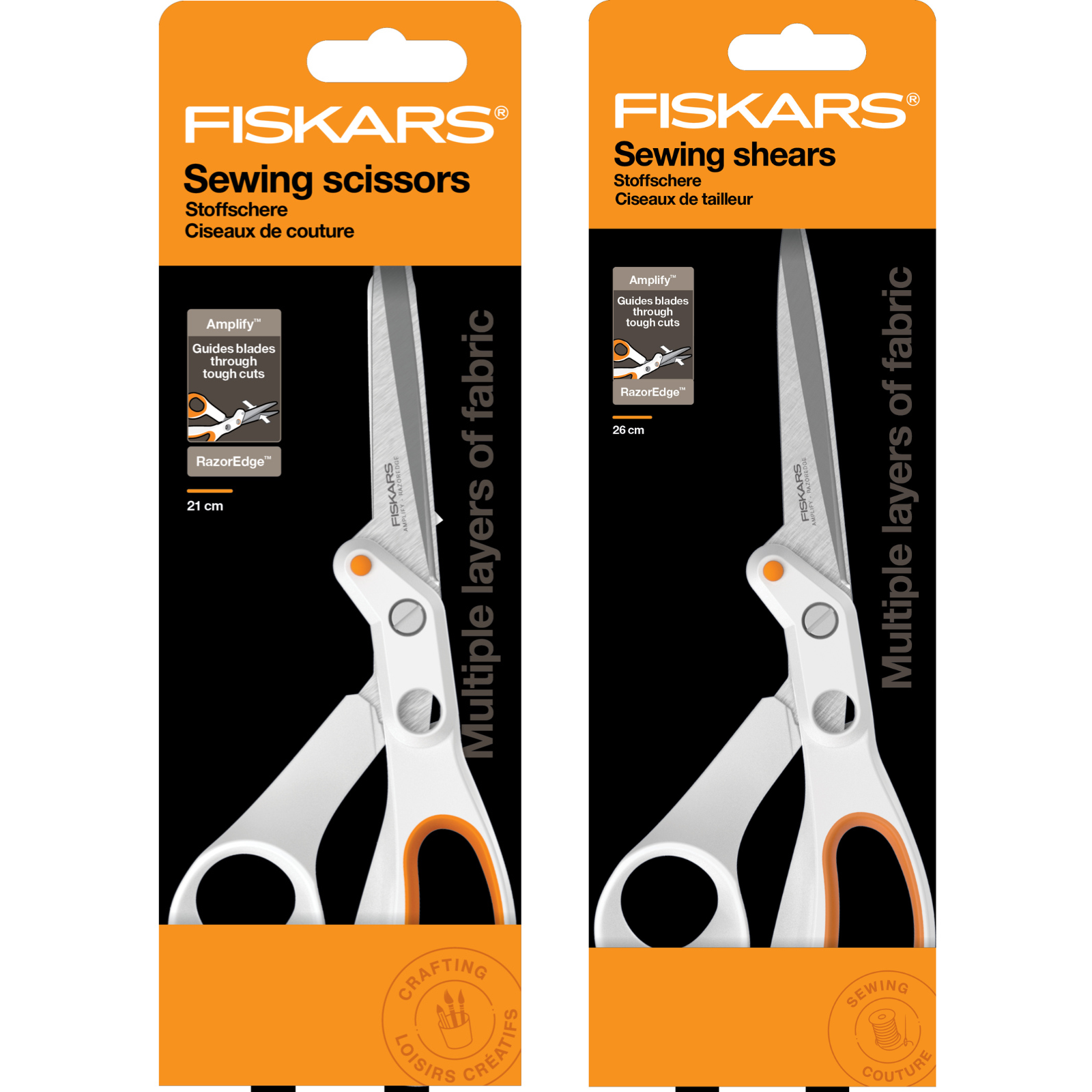 Fiskars Razor Edges Fiskars Razor Edge Precision Scissors 21cm/24cm – SewProCrafts Ltd