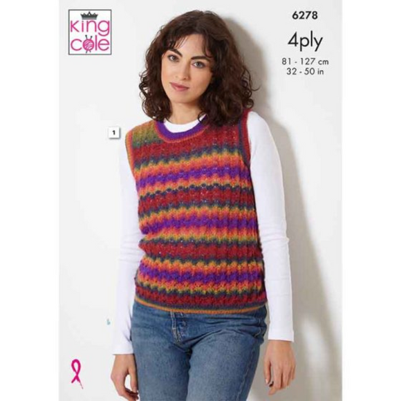 King Cole Pattern Top and Accessories knitted in Rebel 4Ply 6278