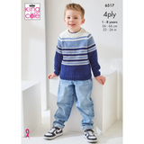 King Cole Pattern Kids Sweater and Cardigan knitted in Cherished 4Ply 6517
