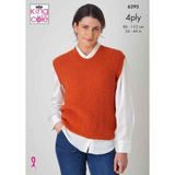 King Cole Pattern Cardigan and Slipover knitted in Merino Blend 4Ply 6295