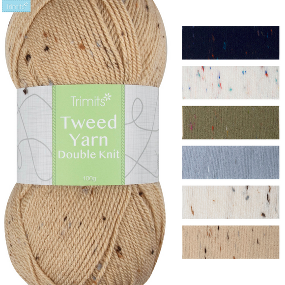 Trimits Knitting Yarn Tweed DK 100g - All Shades