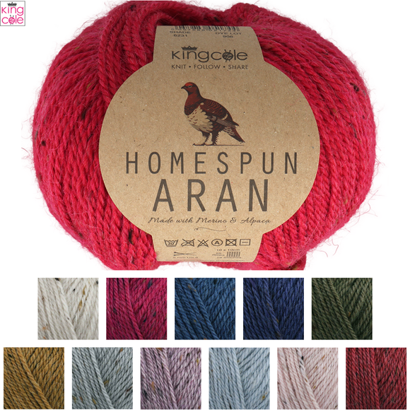 King Cole Homespun Aran 50g - All Colours