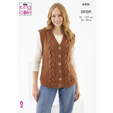 King Cole Pattern Ladies Waistcoat and Cardigan knitted in Big Value Aran 6426