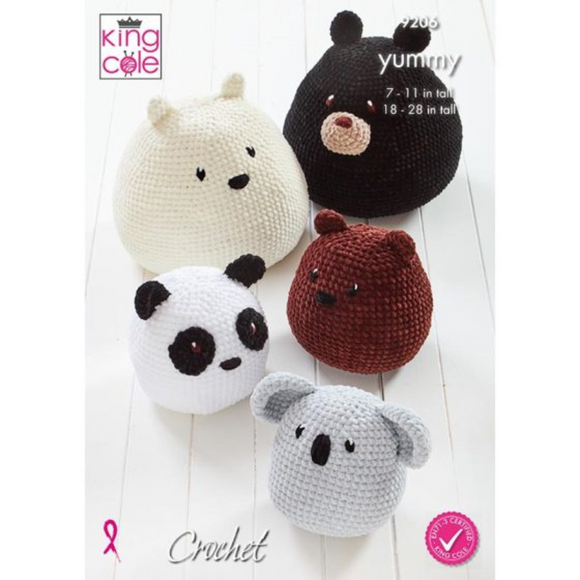 King Cole Pattern Squishy Bears Crocheted in Yummy 9206