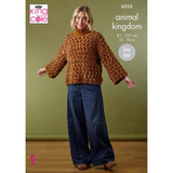 King Cole Pattern Ladies Tank Top and Sweater knitted in Animal Kingdom 6555