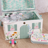 HobbyGift Sewing Box: Embroidered: Country Cottage