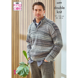 King Cole Pattern Men's Sweaters knitted in Cottagespun DK 6499