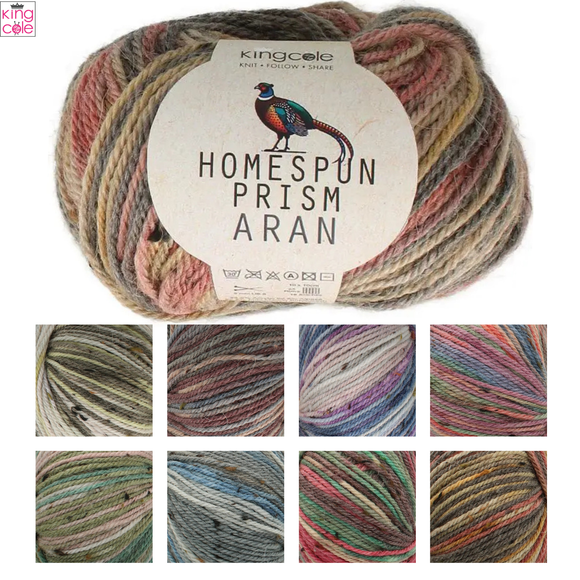 King Cole Homespun Prism Aran 50g - All Colours