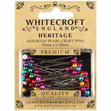 Whitecroft Heritage Pearl Craft Pins Various Colours 40mm x 0.58mm
