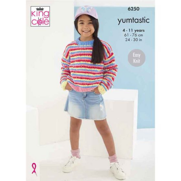 King Cole Pattern Child’s Sweater and Accessories knitted in Yumtastic 6250