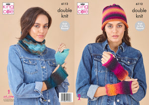 King Cole Knitting Pattern Accessories: Knitted in Riot DK 6112