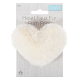 Trimits Pom Pom Faux Fur Heart 9cm - Choose Colour