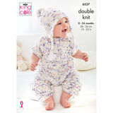 King Cole Pattern Baby Set knitted in Dot Dot Dash DK 6537