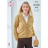 King Cole Pattern Ladies Slipover and Cardigan knitted in Glitz DK 6515