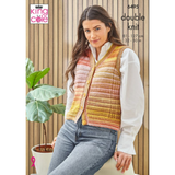 King Cole Pattern Ladies Waistcoats knitted in Cottagespun DK 6495