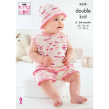 King Cole Pattern Baby Set knitted in Dot Dot Dash DK 6535