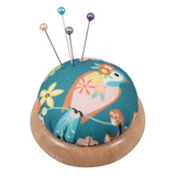 HobbyGift Printed Fabric Top Dome Pincushions Woodblock Floral - Bee - Bird Aviary Crafts
