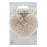 Trimits Pom Pom Faux Fur Heart 9cm - Choose Colour