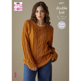 King Cole Pattern Ladies Sweater and Top knitted in Cottonsoft DK 6471