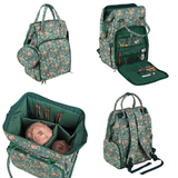 HobbyGift Morris Green Floral Craft Storage Backpack