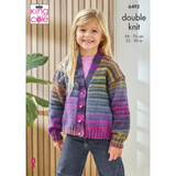 King Cole Pattern Girls Cardigans knitted in Cottagespun DK 6492