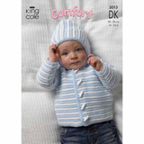 King Cole Pattern Hooded jacket, sweater & body warmer Knitted in Comfort DK 3013