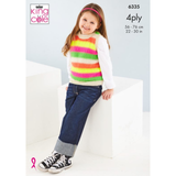 King Cole Pattern Girls Slipover and Waistcoat knitted in TipToe 4Ply 6335