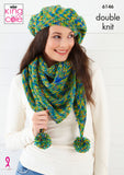 King Cole Knitting Pattern Accessories - Knitted in Jitterbug DK 6146