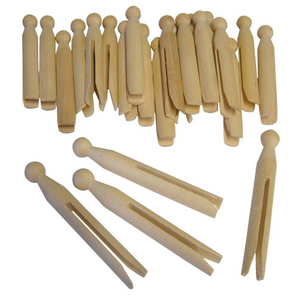 Major Brushes Wooden Dolly Pegs Pack 24
