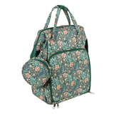 HobbyGift Morris Green Floral Craft Storage Backpack