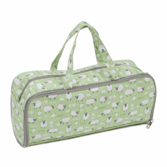 HobbyGift Knitting Craft bag with Pin Case - Green Sheep Design Storage