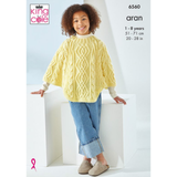 King Cole Pattern Girls Poncho and Tabard knitted in Fashion Aran 6560