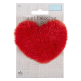 Trimits Pom Pom Faux Fur Heart 9cm - Choose Colour