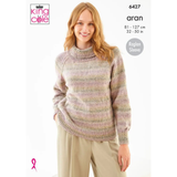 King Cole Pattern Ladies Cardigan and Sweater knitted in Crescendo Aran 6427