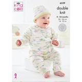 King Cole Pattern Baby Set knitted in Dot Dot Dash DK 6539