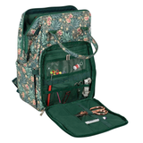 HobbyGift Morris Green Floral Craft Storage Backpack