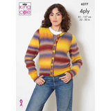 King Cole Pattern Cardigan and Waistcoat knitted in Rebel 4Ply 6277