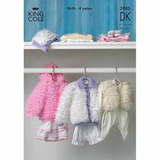 King Cole Pattern Girls Jackets, Hat and Bolero Knitted in any King Cole DK 2985