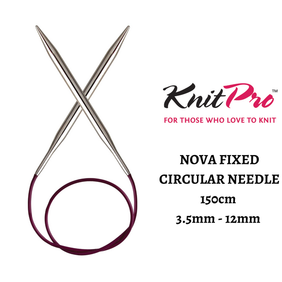 Nova Metal: Knitting Pins: Circular: Fixed: 150cm
