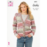 King Cole Pattern Ladies Cardigan and Slipover knitted in Hedgerow Chunky 6401