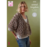 King Cole Pattern Ladies Sweater and Cardigan knitted in Animal Kingdom 6556