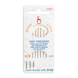 6x Pony Easy Threading Hand Sewing Needles Finishing Needles Gold Eye