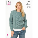 King Cole Pattern Ladies Sweater and Waistcoat knitted in Big Value Chunky 6405