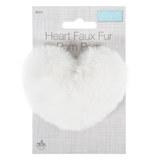 Trimits Pom Pom Faux Fur Heart 9cm - Choose Colour